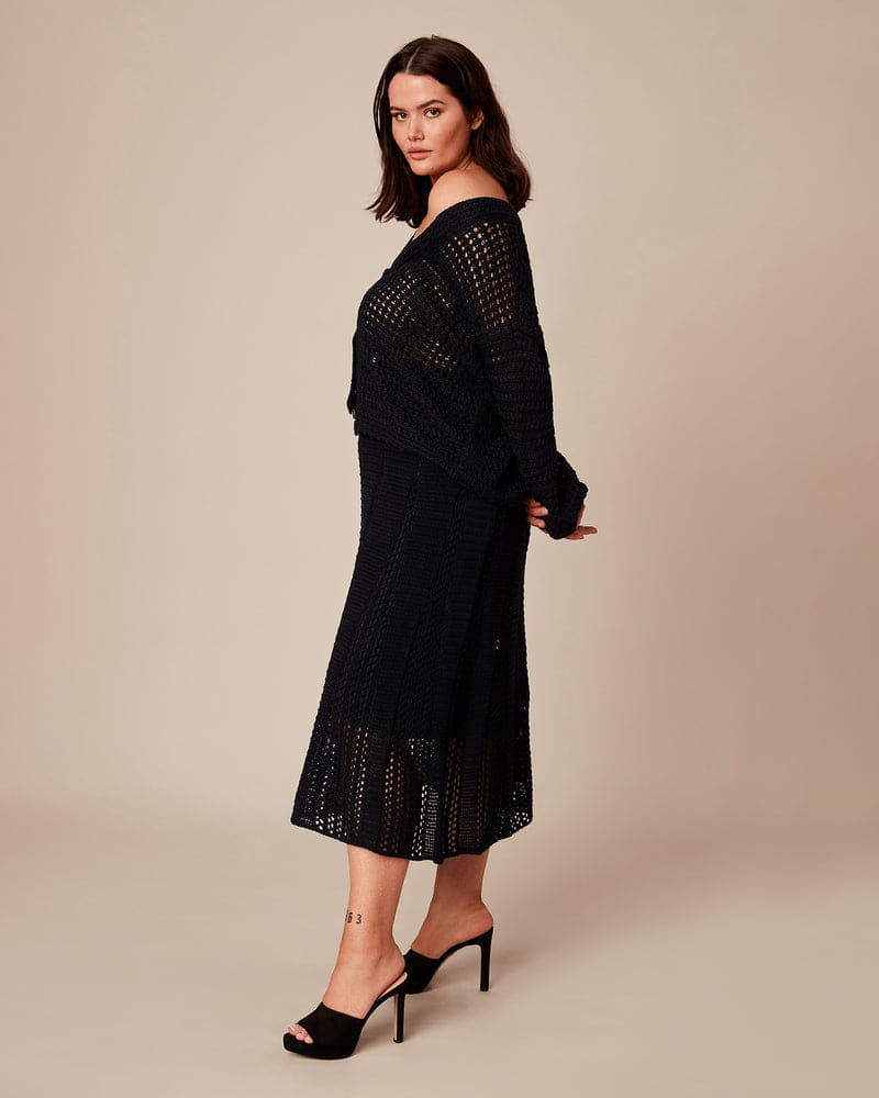 Navy 2025 crochet cardigan